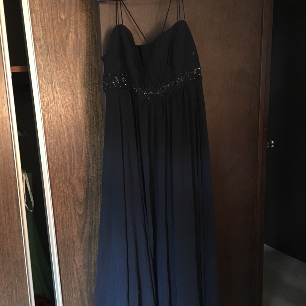 Black plus size bridesmaid dress